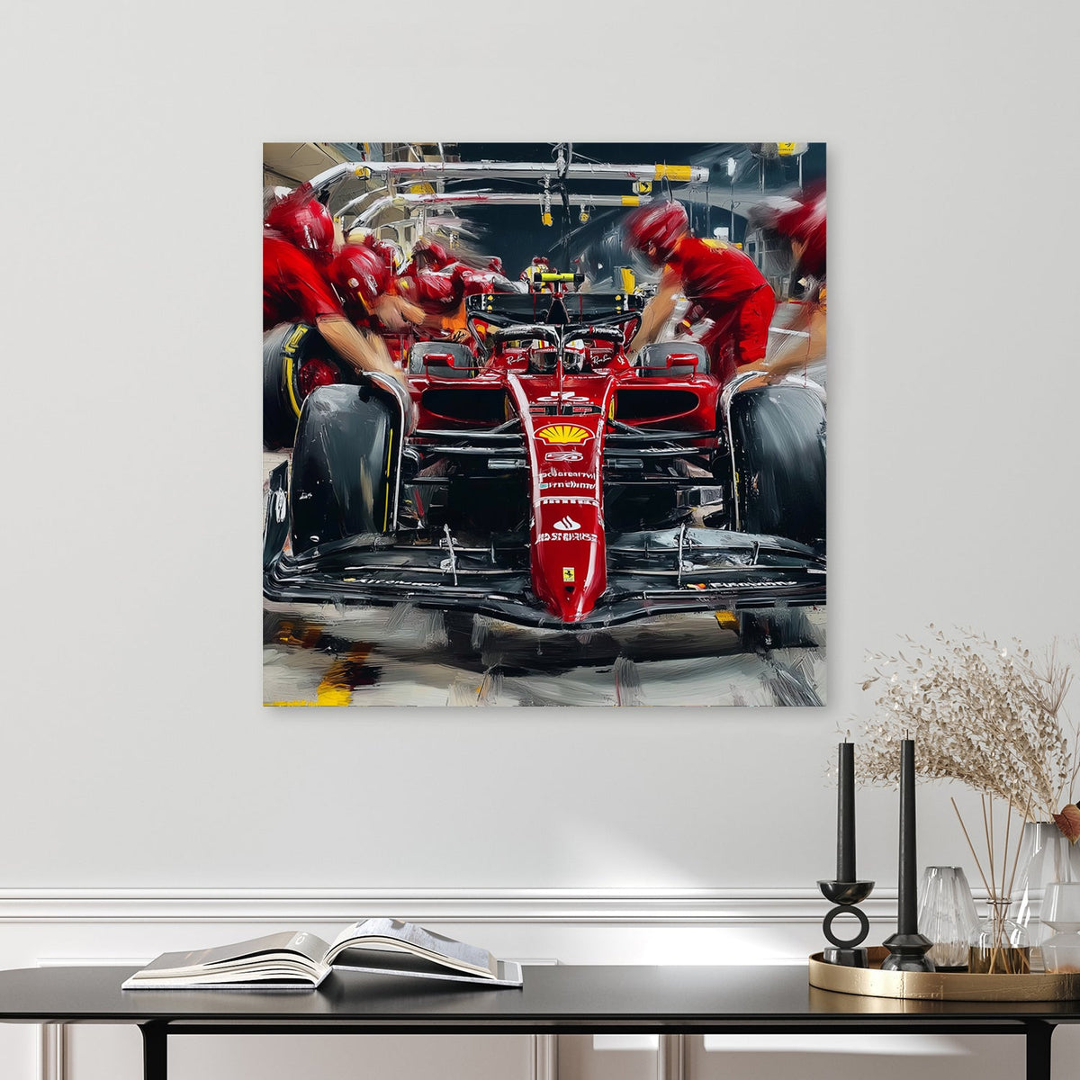 Ferrari Formula 1 pit stop racing wall art