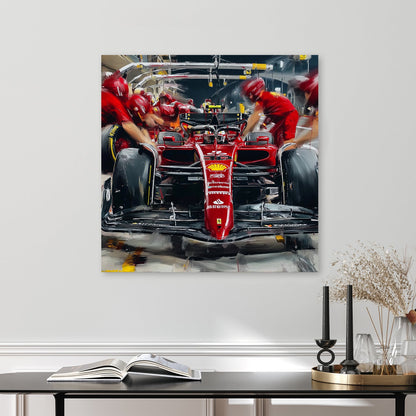 Ferrari Formula 1 pit stop racing wall art