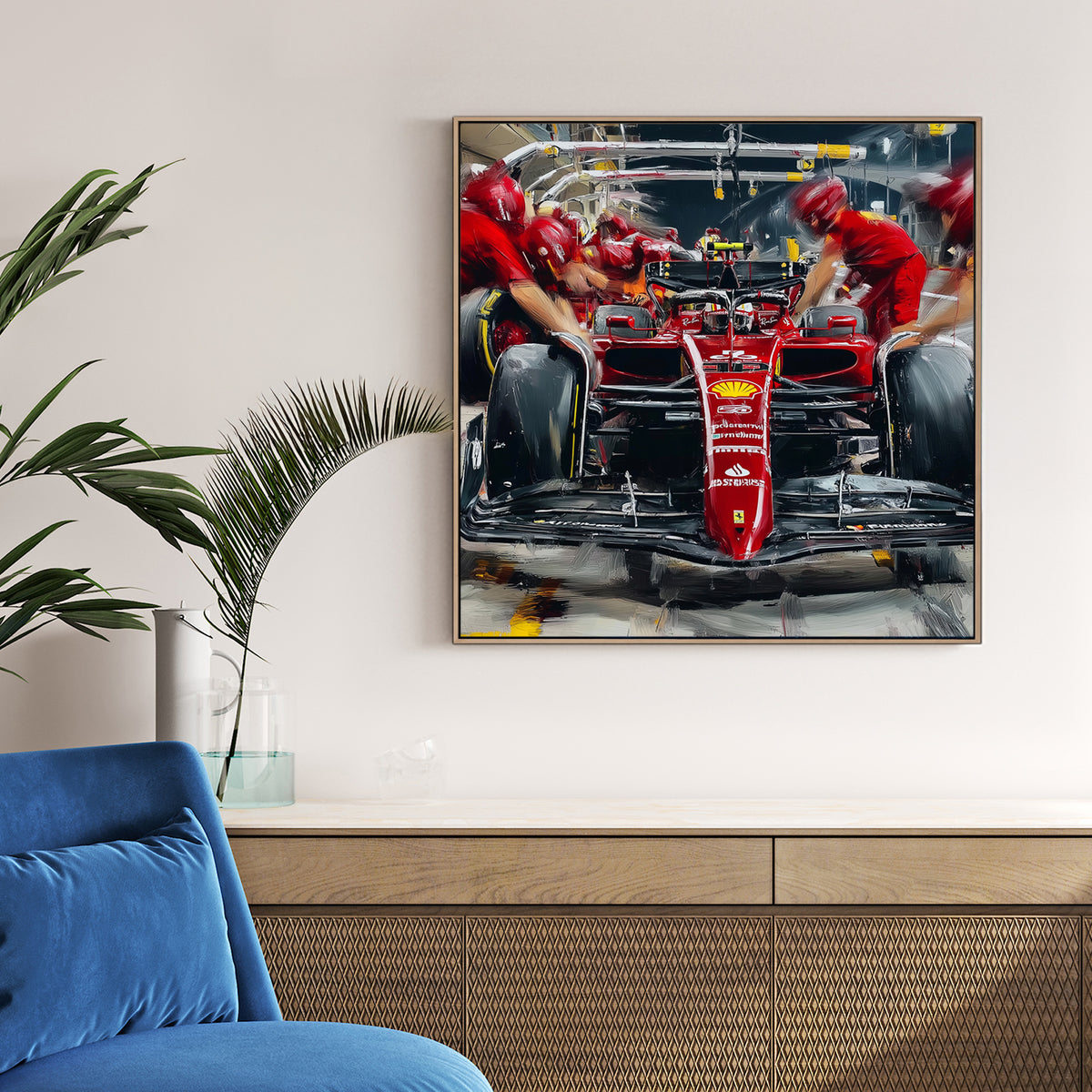 Ferrari Formula 1 pit stop racing wall art