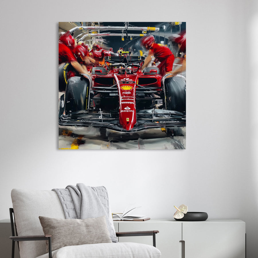 Ferrari Formula 1 pit stop racing wall art