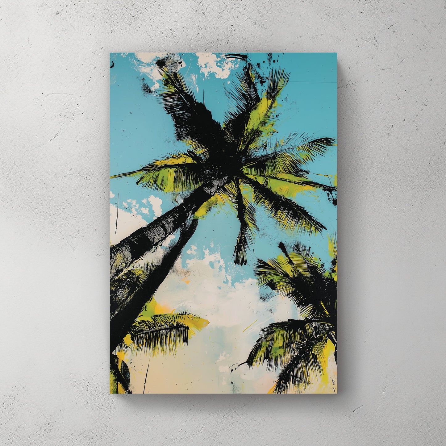 palm tree graffiti tropical wall art