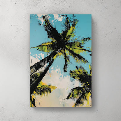 palm tree graffiti tropical wall art