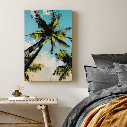 palm tree graffiti tropical wall art