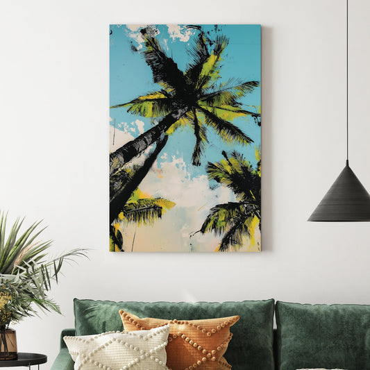 palm tree graffiti tropical wall art