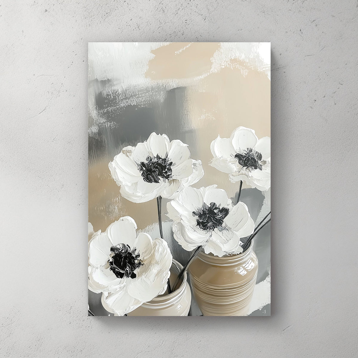 ivory flower bouquet wall art with neutral background