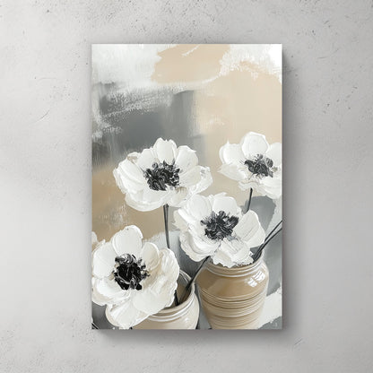 ivory flower bouquet wall art with neutral background