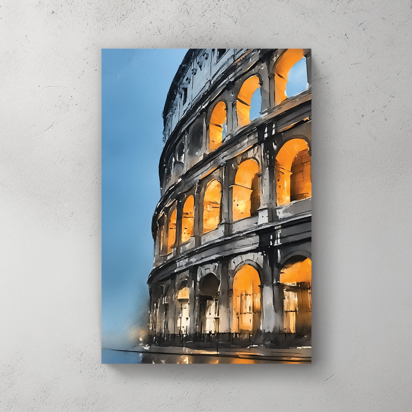 illuminated Colosseum at dusk wall art