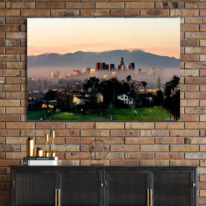 los angeles skyline sunset wall art