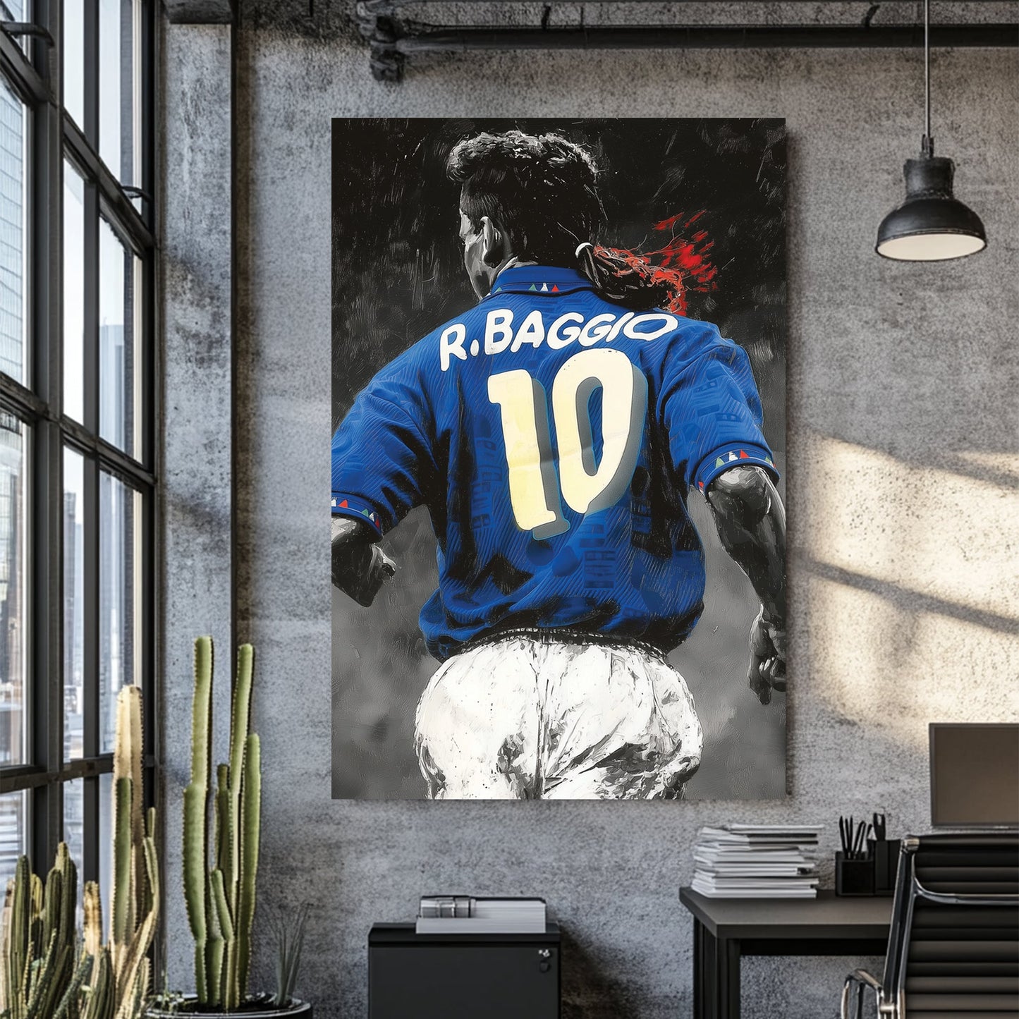 Roberto Baggio Italy soccer wall art