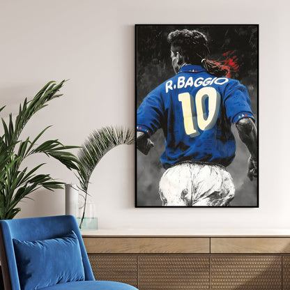 Roberto Baggio Italy soccer wall art