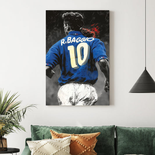 Roberto Baggio Italy soccer wall art