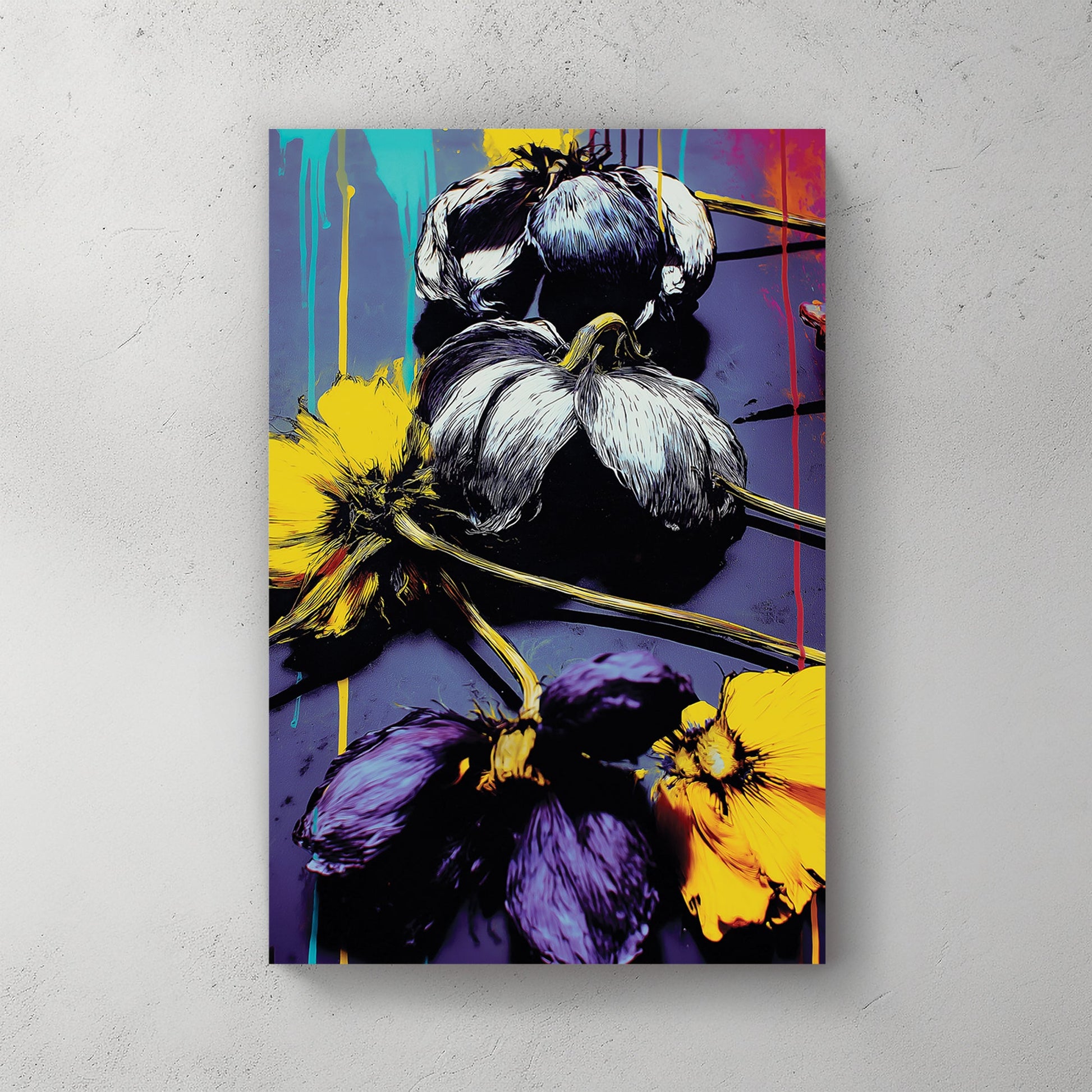 eon flowers graffiti wall art