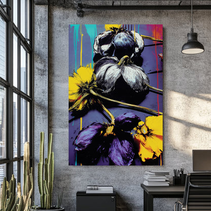 eon flowers graffiti wall art