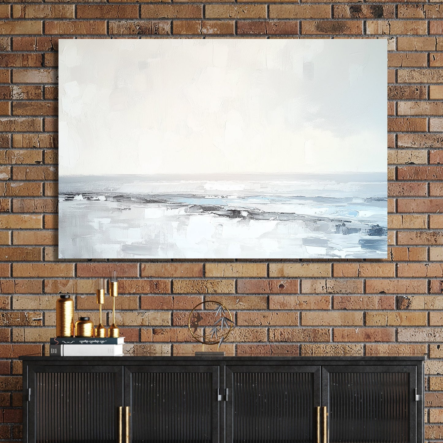 minimalist shoreline painting wall art