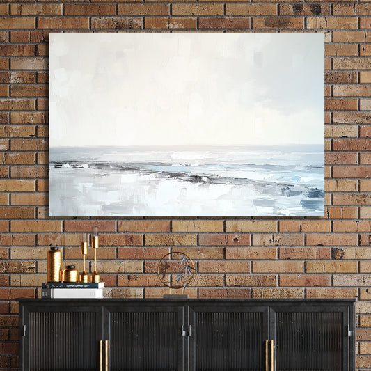minimalist shoreline painting wall art