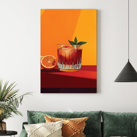 colourful cocktail and orange slices wall art