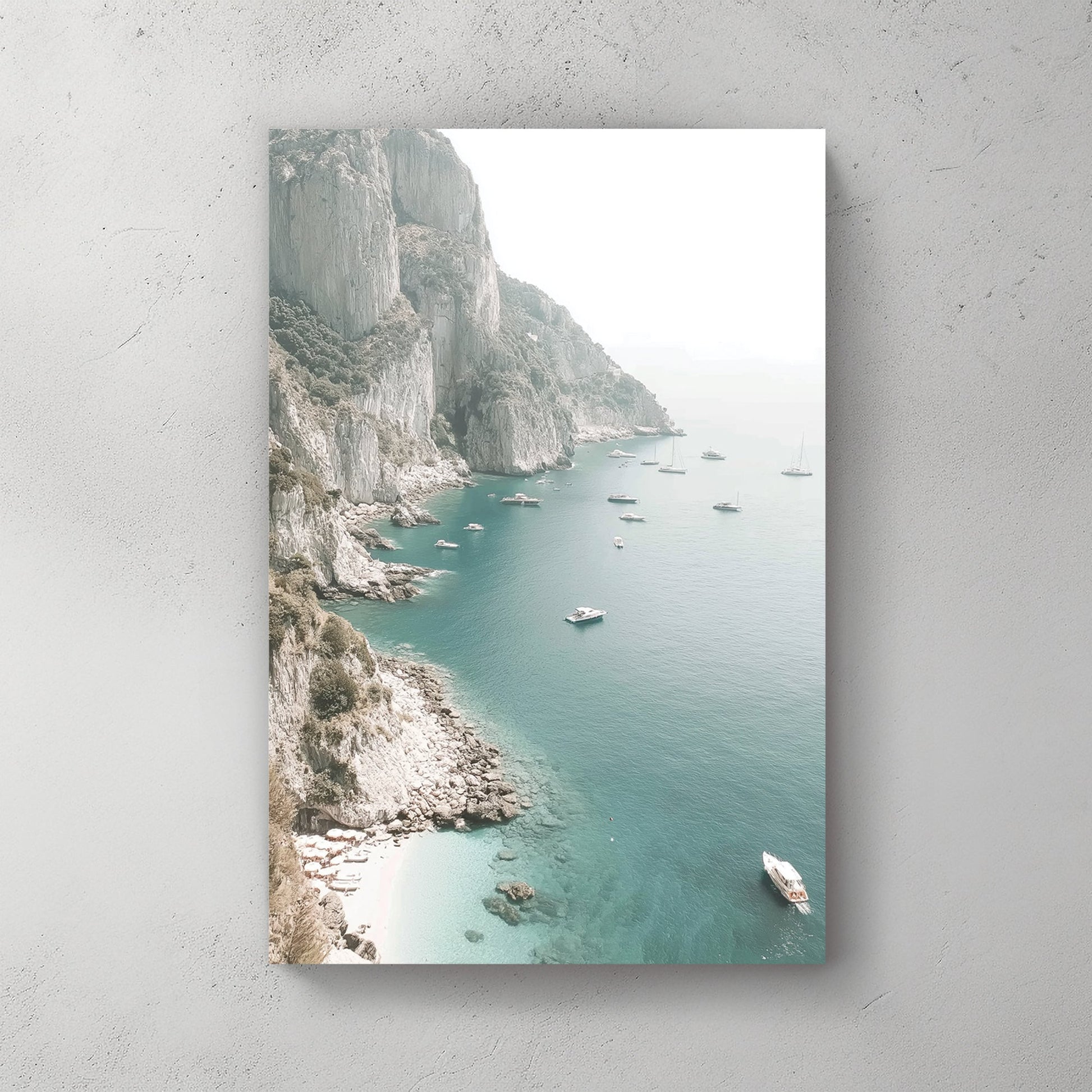 Capri coastline and boats wall art