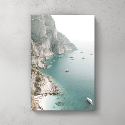 Capri coastline and boats wall art
