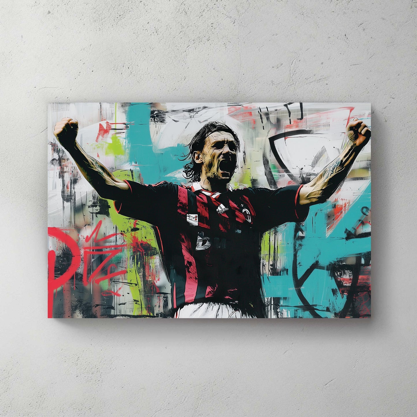 ac milan football player graffiti wall art