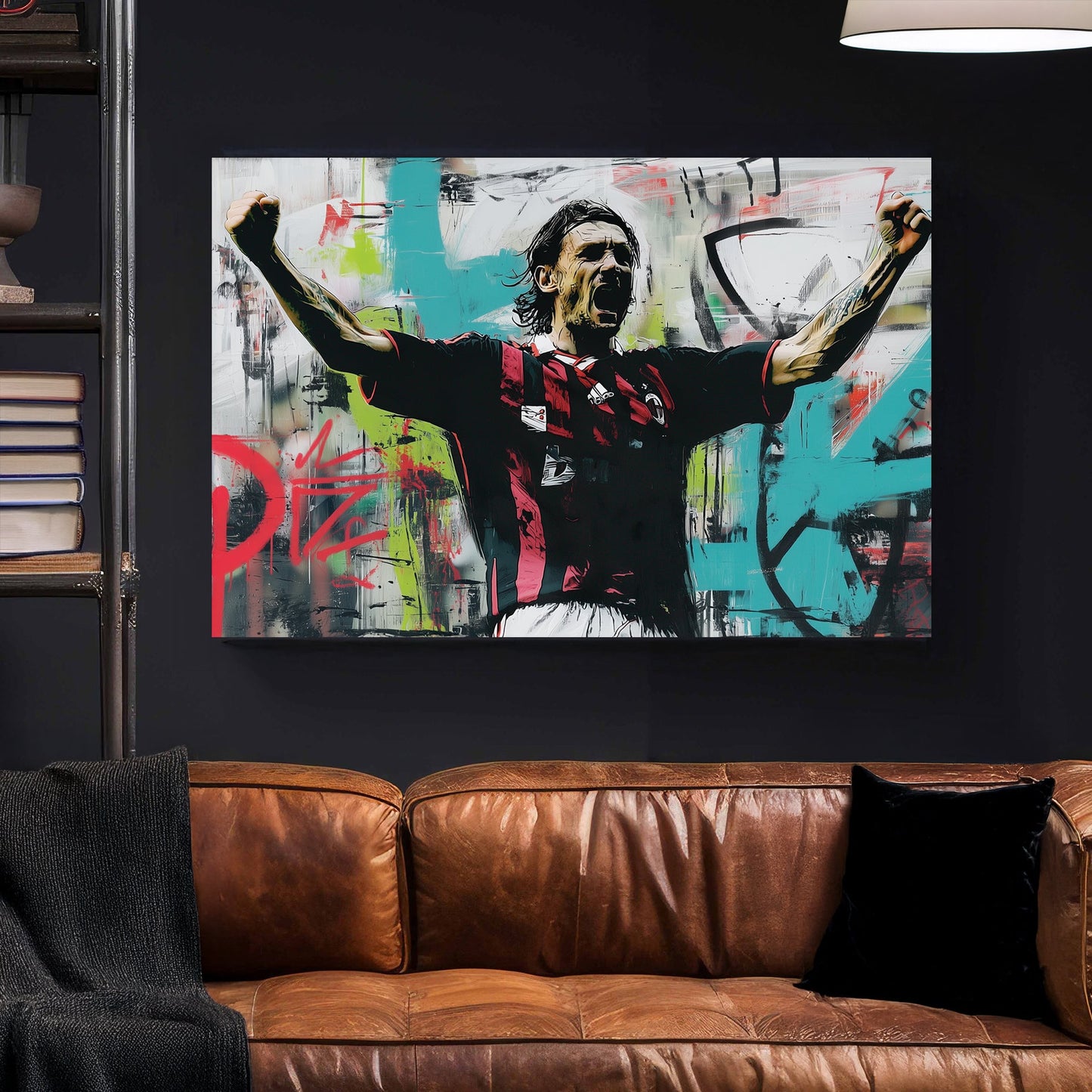 ac milan football player graffiti wall art