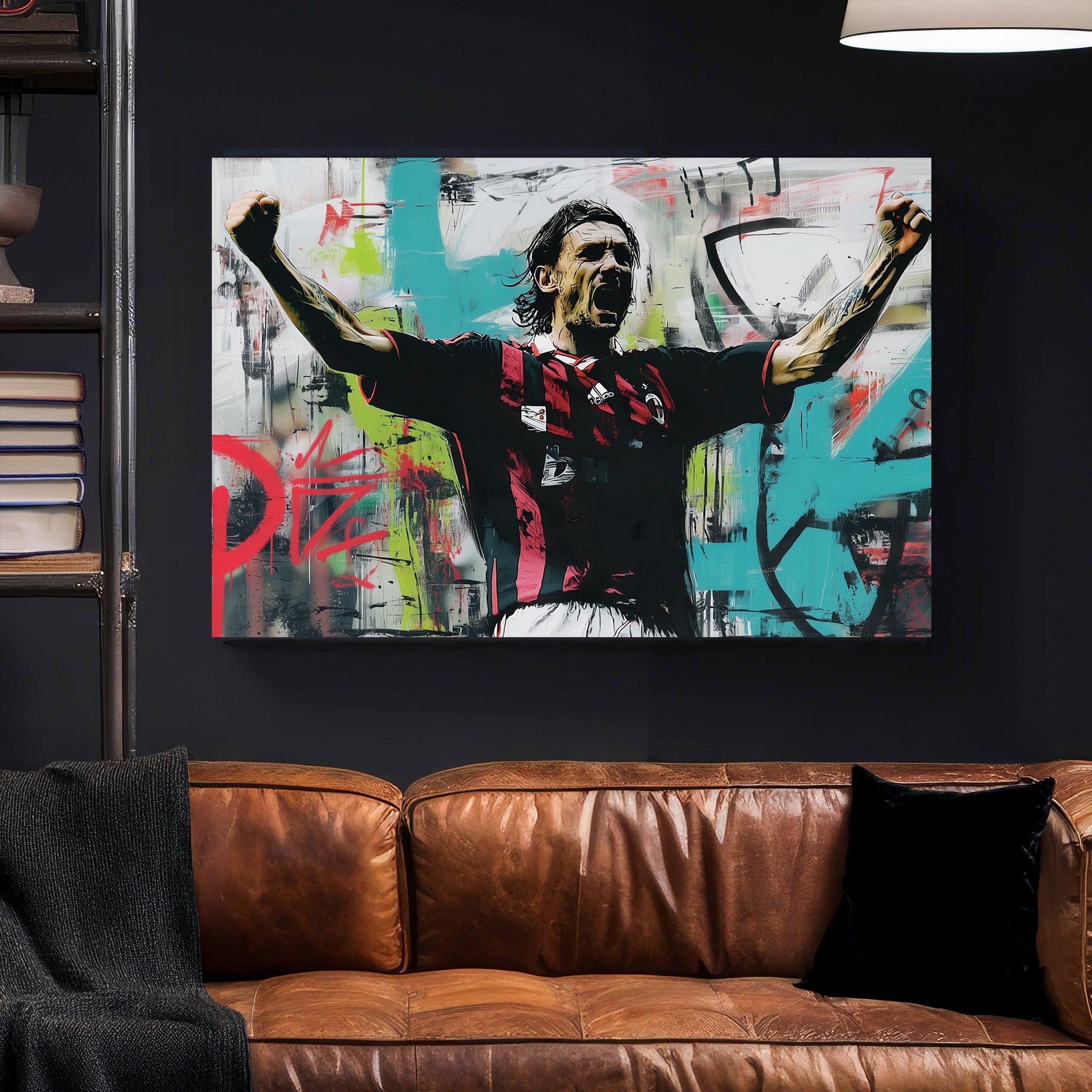 ac milan football player graffiti wall art