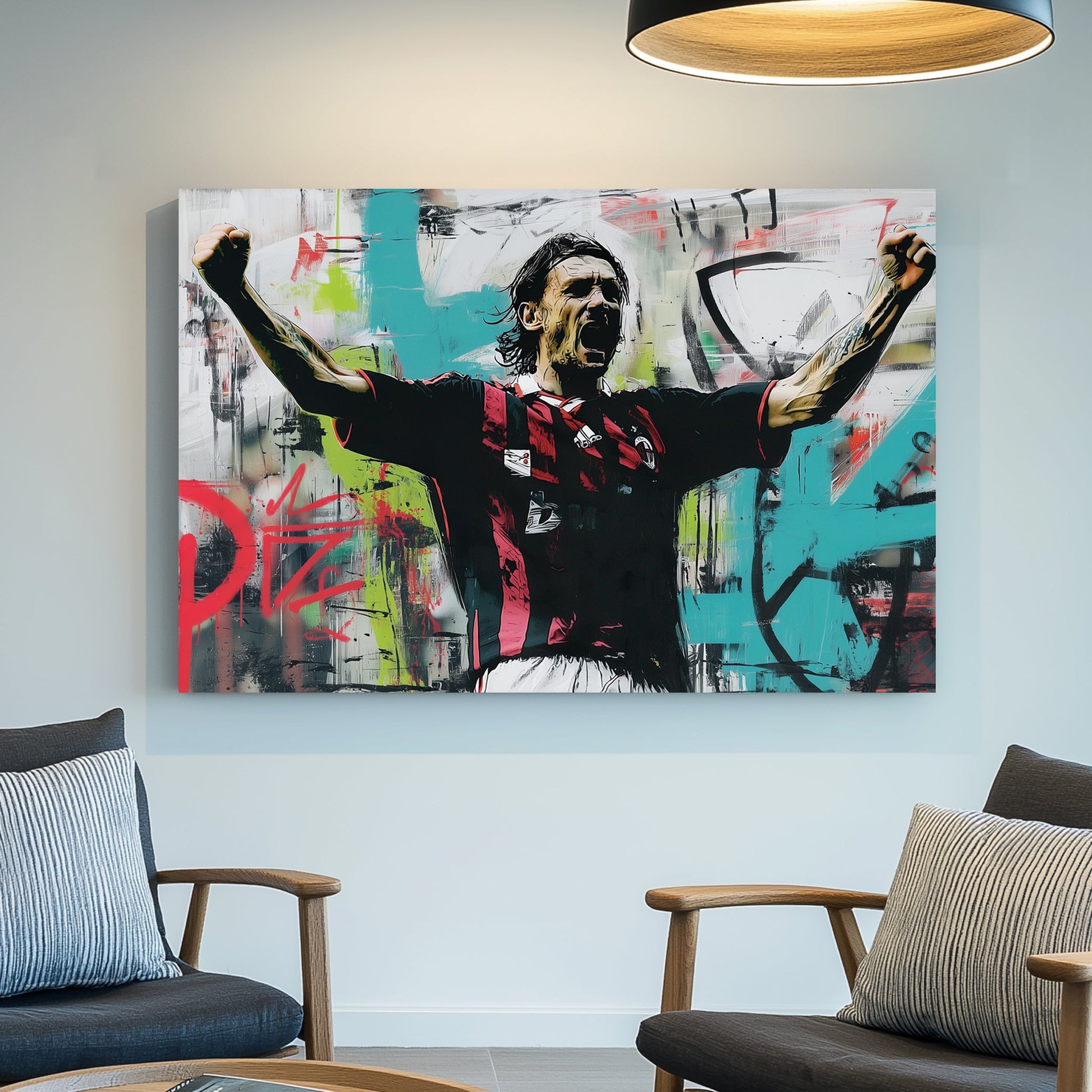 ac milan football player graffiti wall art