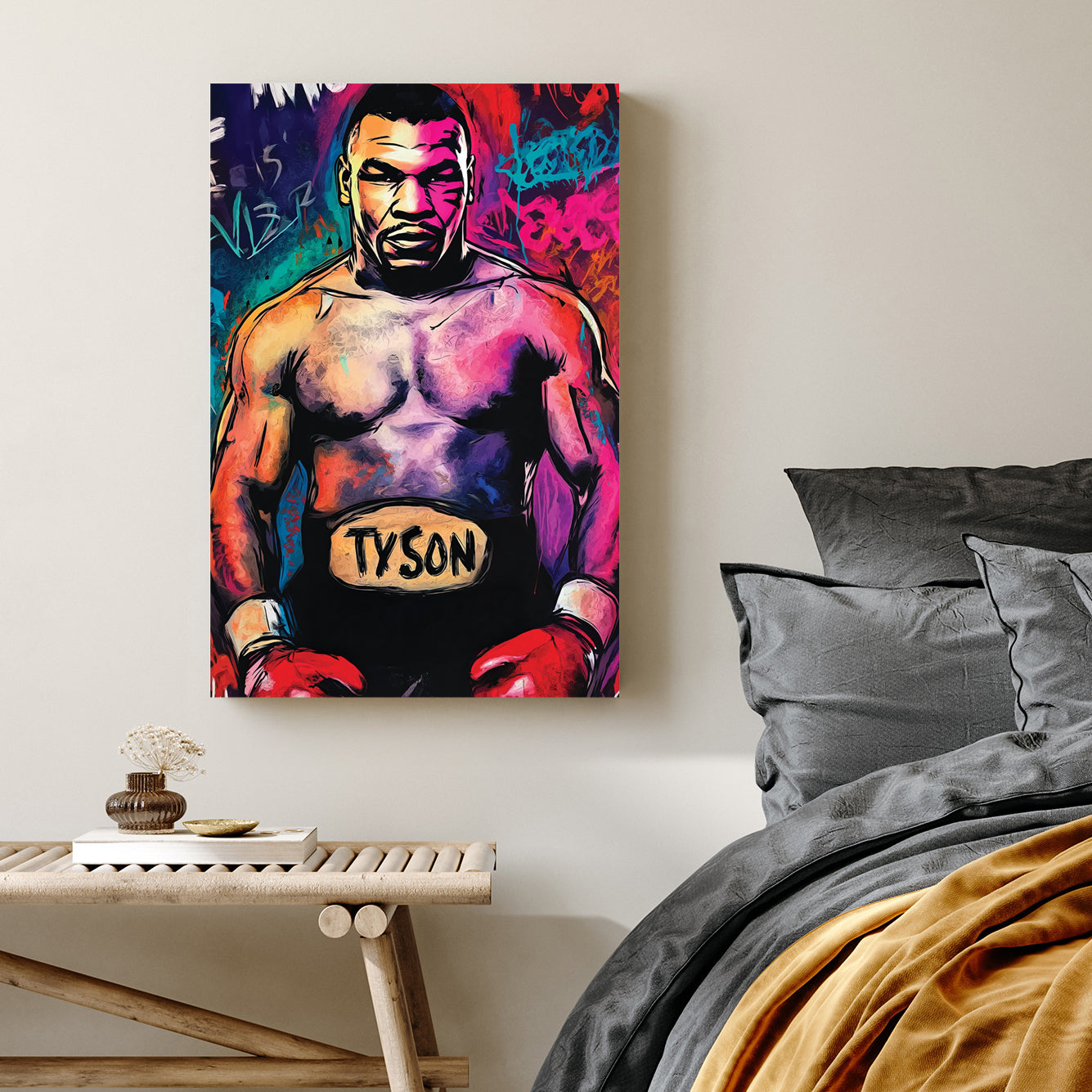 boxing legend Mike Tyson graffiti wall art