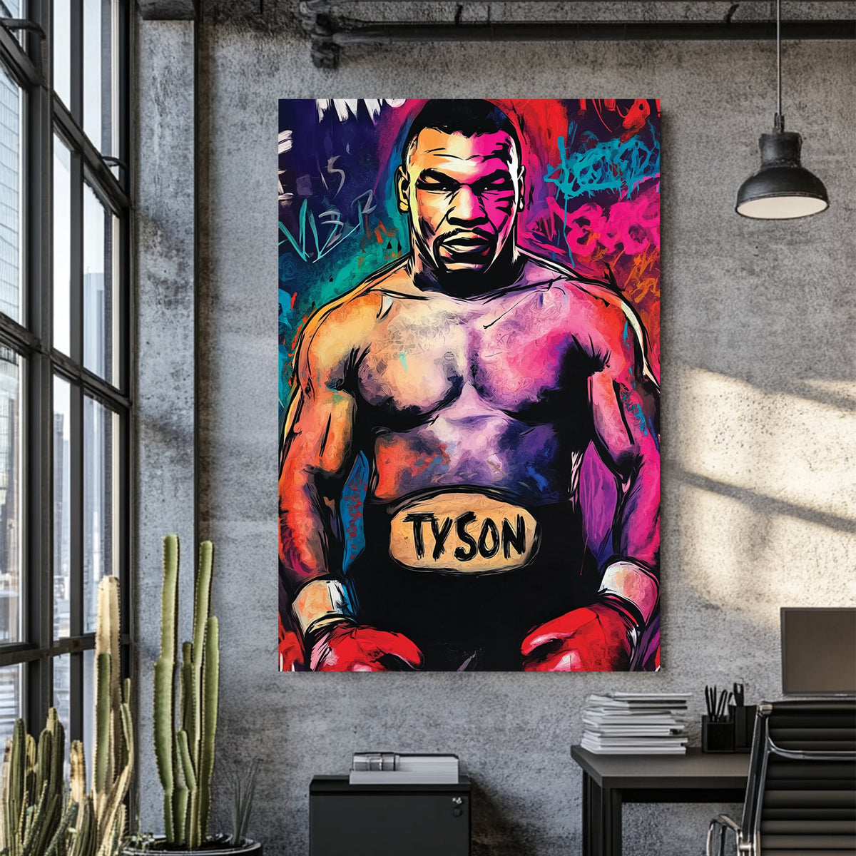 boxing legend Mike Tyson graffiti wall art