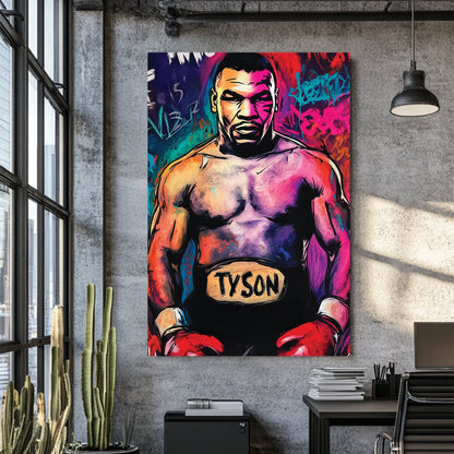 boxing legend Mike Tyson graffiti wall art