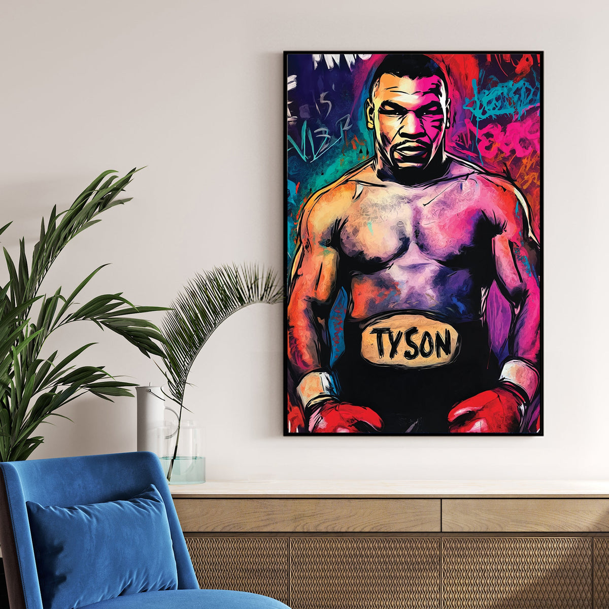 boxing legend Mike Tyson graffiti wall art