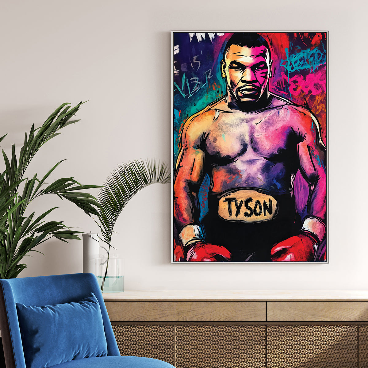 boxing legend Mike Tyson graffiti wall art
