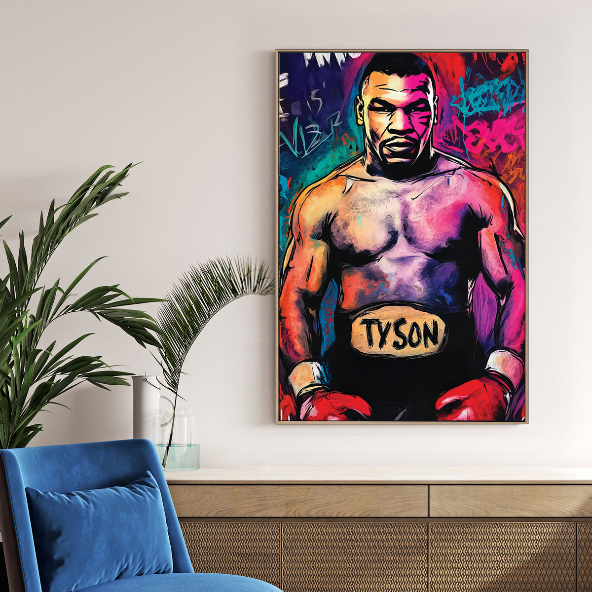 boxing legend Mike Tyson graffiti wall art