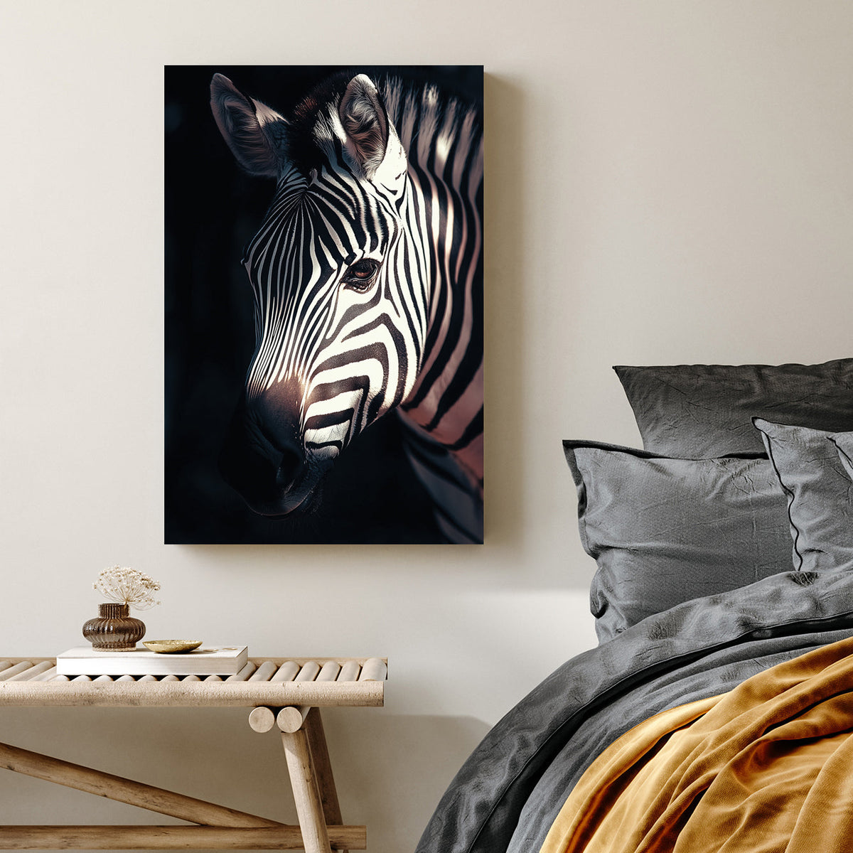 zebra close-up wall art
