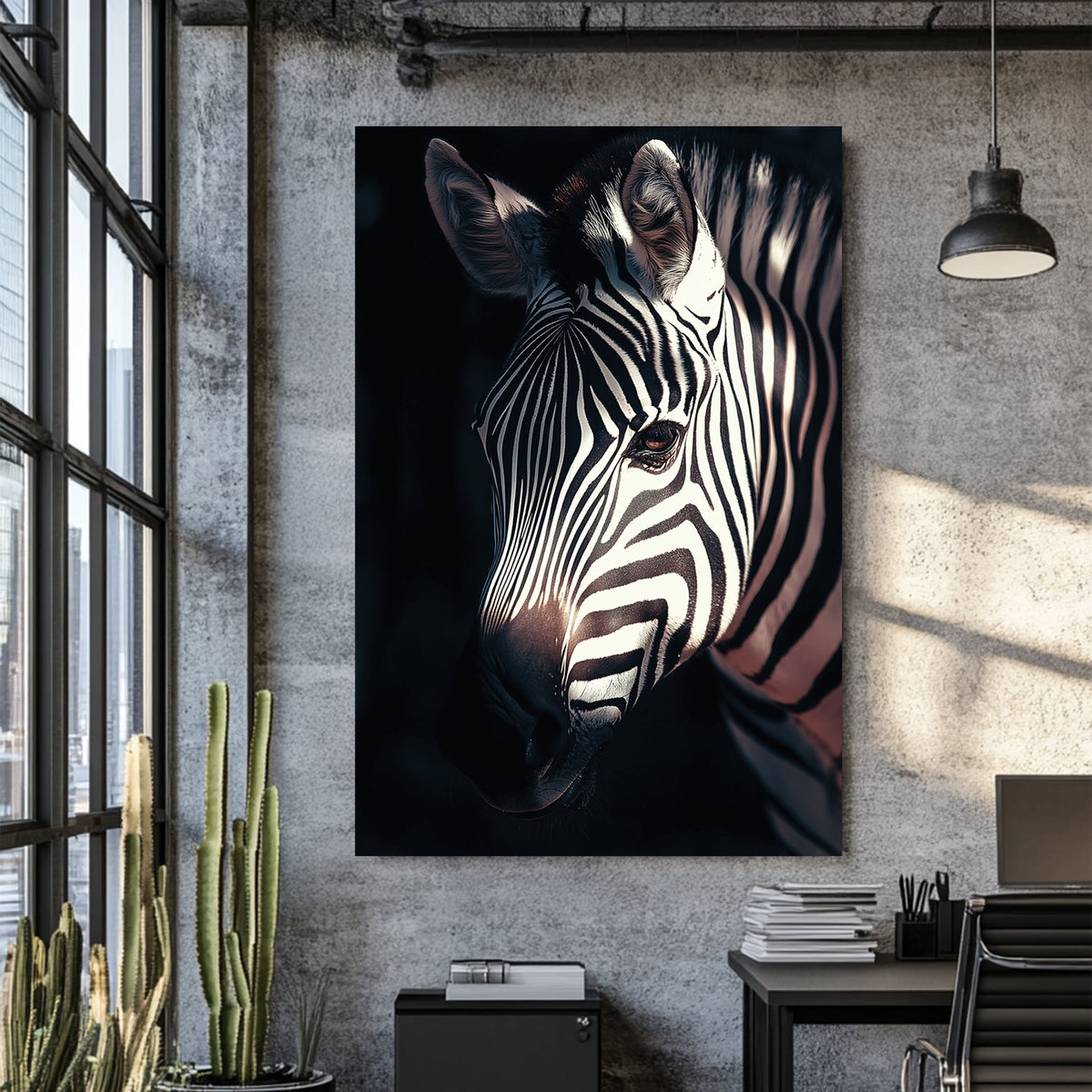 zebra close-up wall art