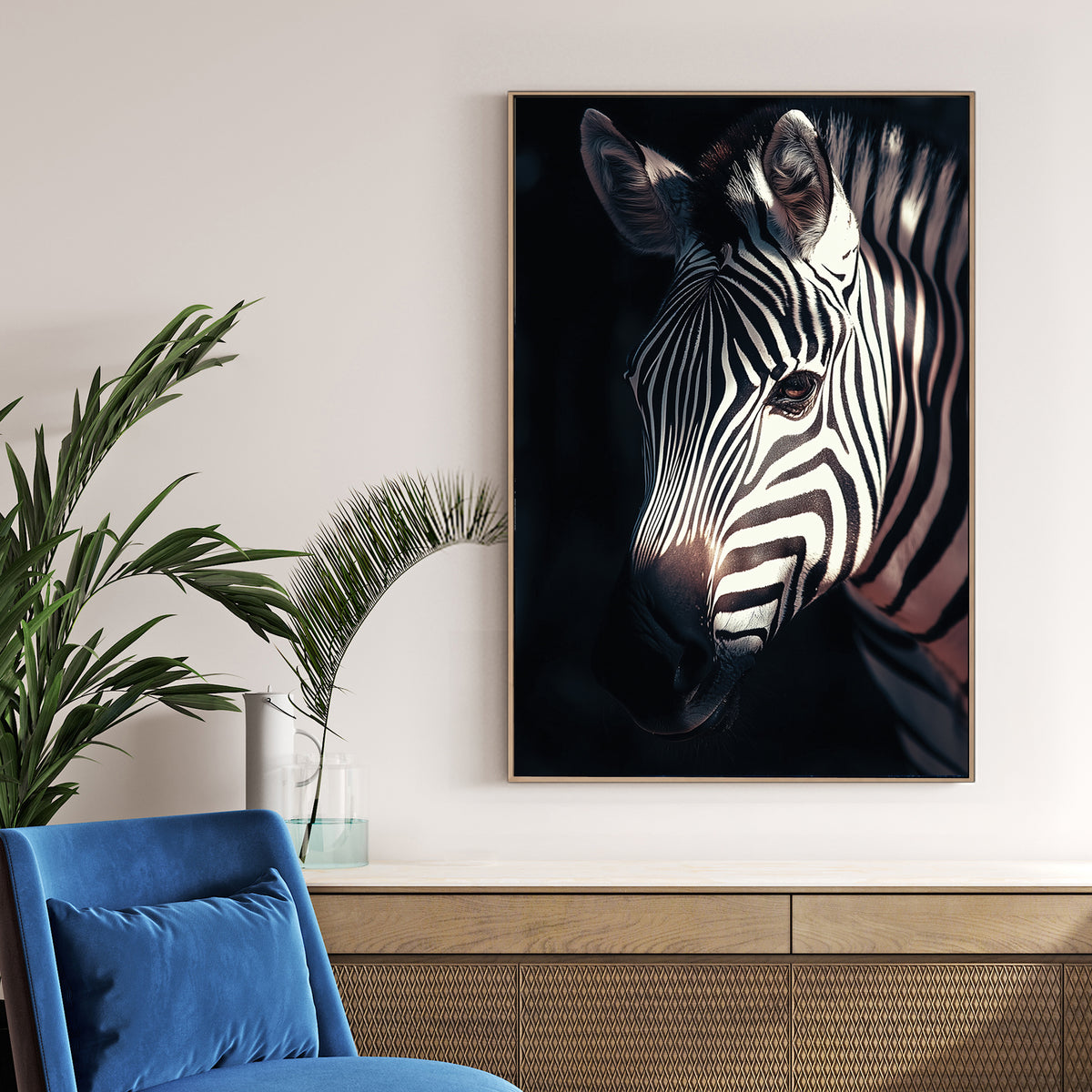 zebra close-up wall art