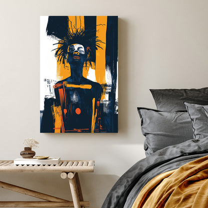 abstract portrait graffiti wall art