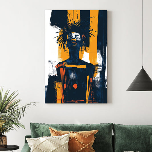 abstract portrait graffiti wall art