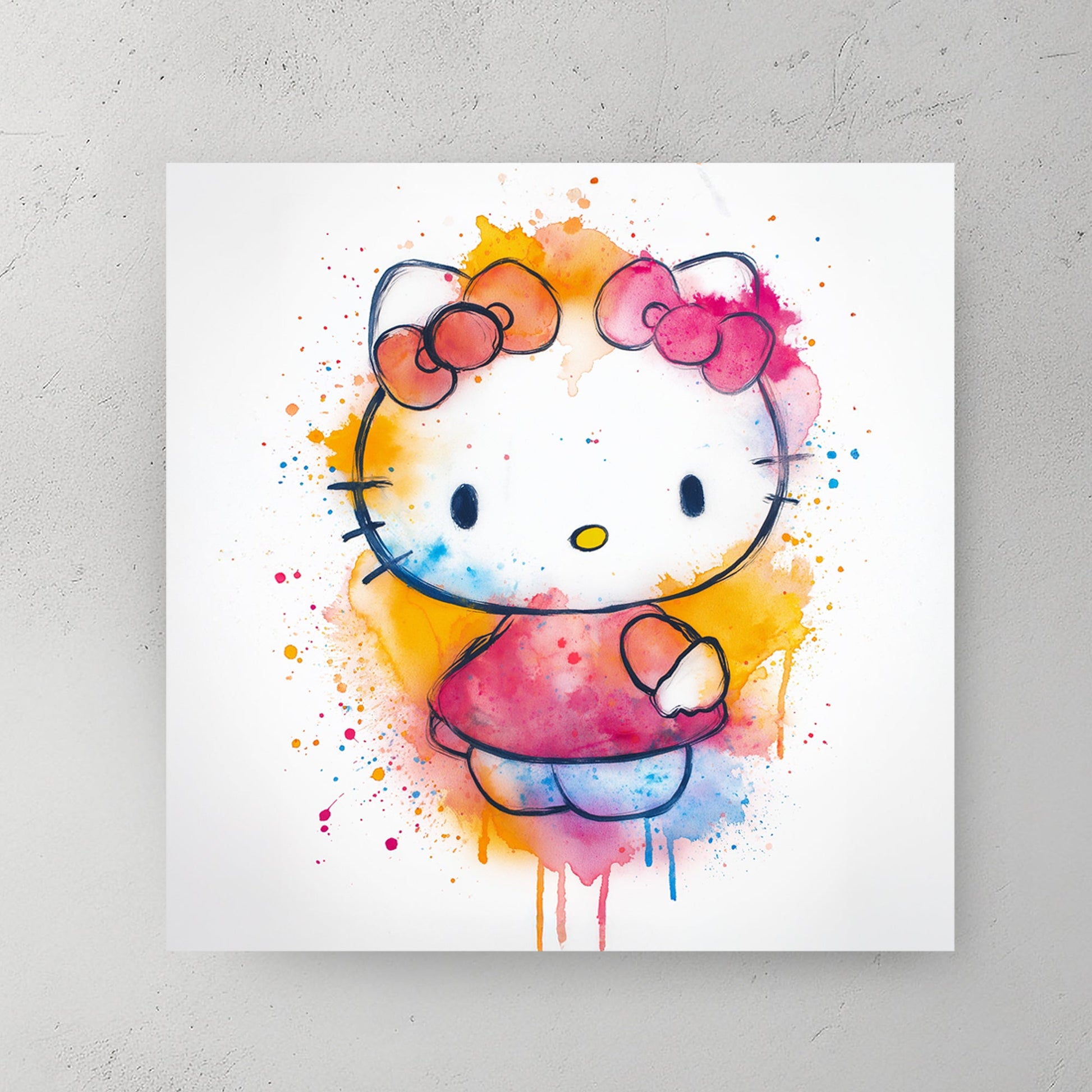 hello kitty colourful wall art