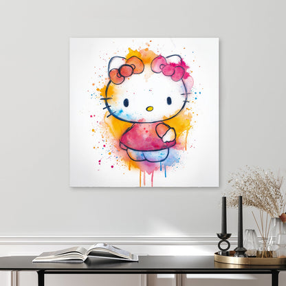 hello kitty colourful wall art