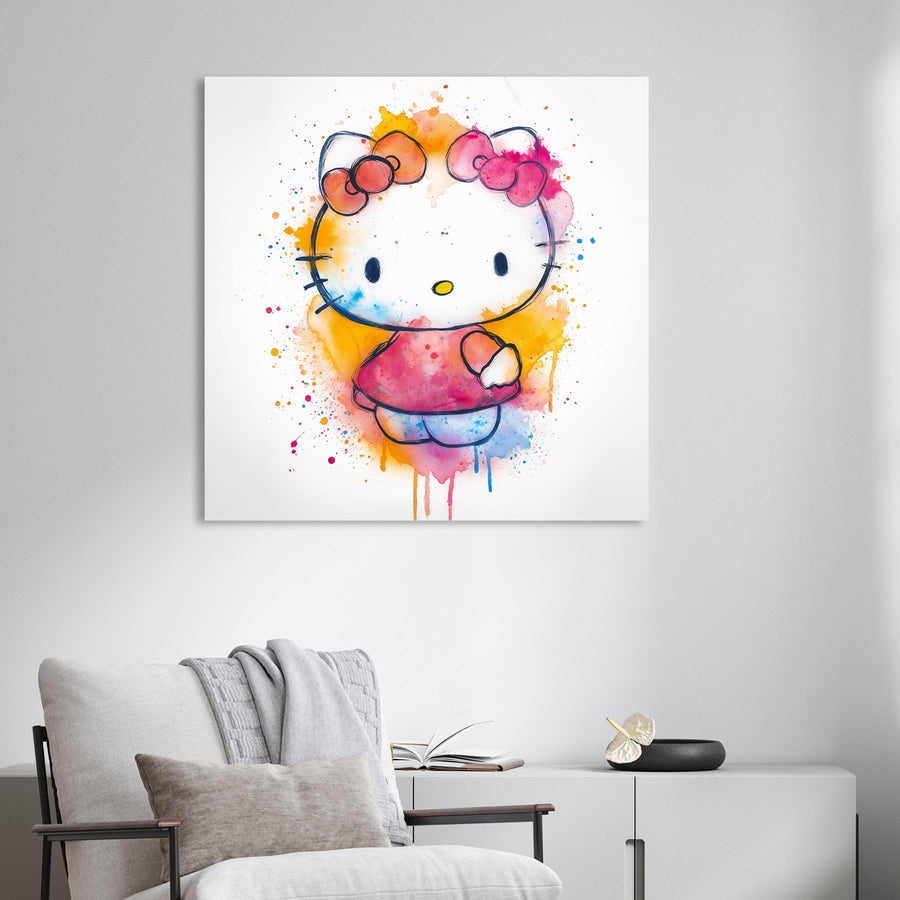 hello kitty colourful wall art
