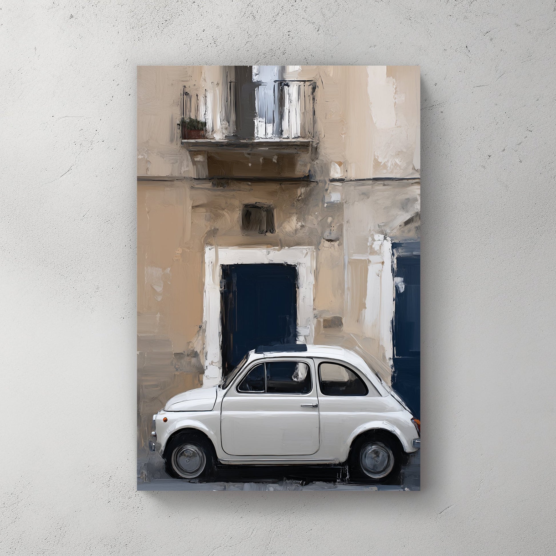 fiat 500 italian street wall art
