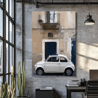 fiat 500 italian street wall art