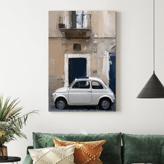 fiat 500 italian street wall art