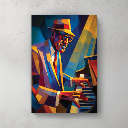 jazz pianist colourful wall art