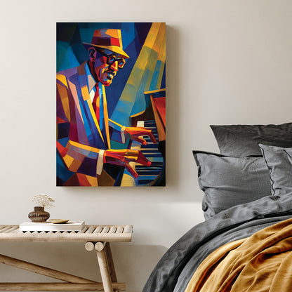 jazz pianist colourful wall art