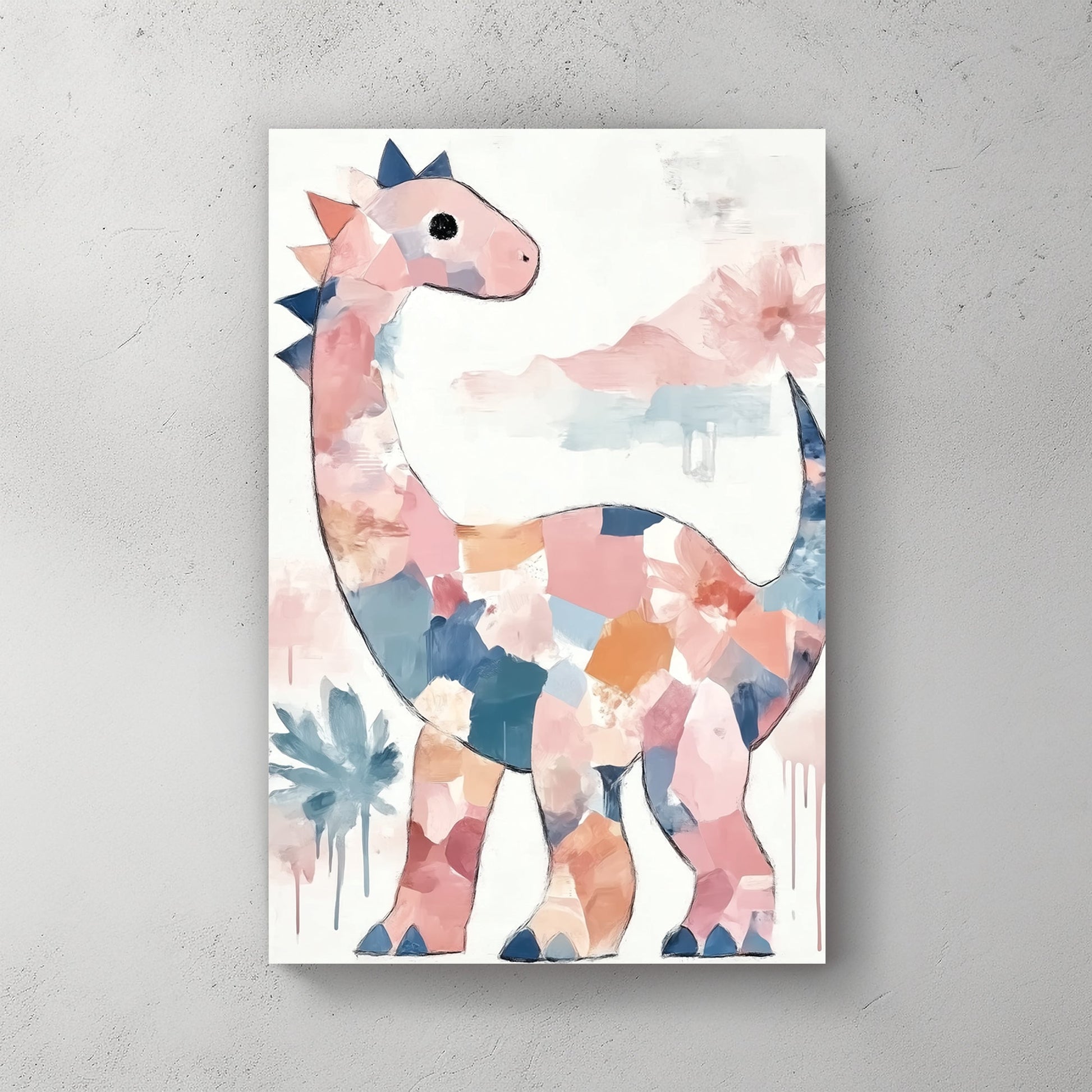 pastel dinosaur kids wall art
