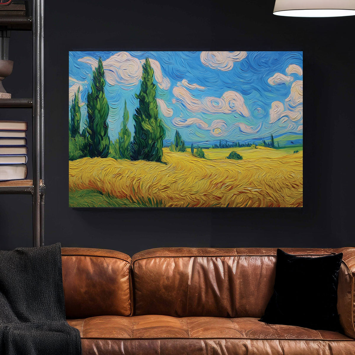 impressionist wheat field landscape wall art