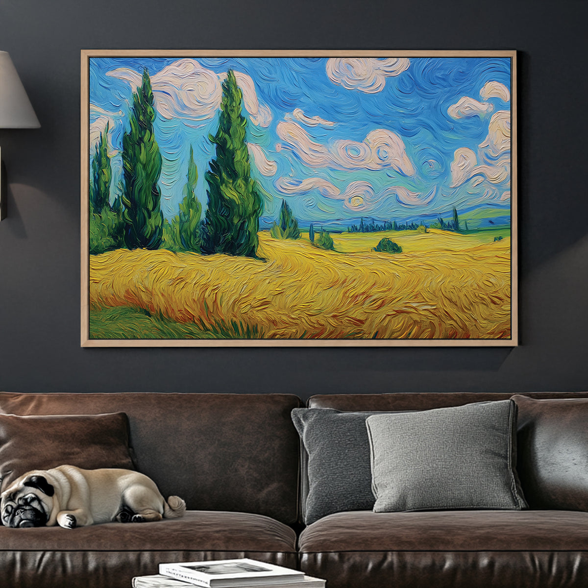 impressionist wheat field landscape wall art