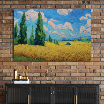 impressionist wheat field landscape wall art
