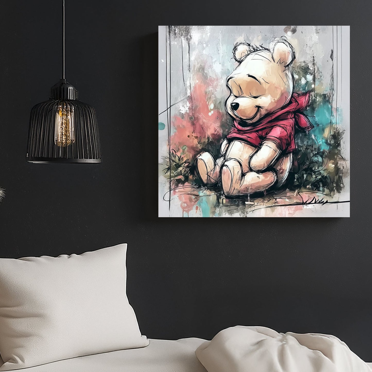 pooh bear nursery wall art